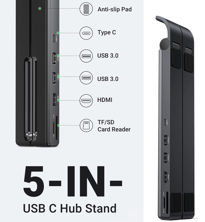 USB-C to 2*USB3.0+HDMI+SD+TF Card Reader Docking Station UGREEN