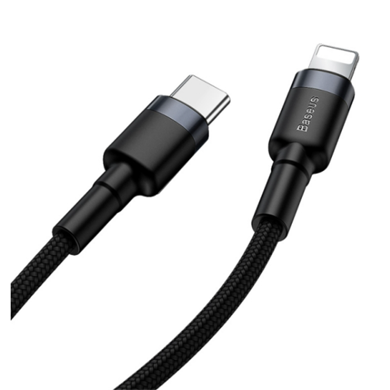 Baseus Cafule Cable Type-C to iP PD 18 / 20W 1m Gray+Black Compatible for iPhone 15 Series