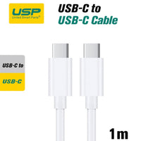 1M USB-C to USB-C Mini White Cable  USP Compatible for iPhone 15 Series