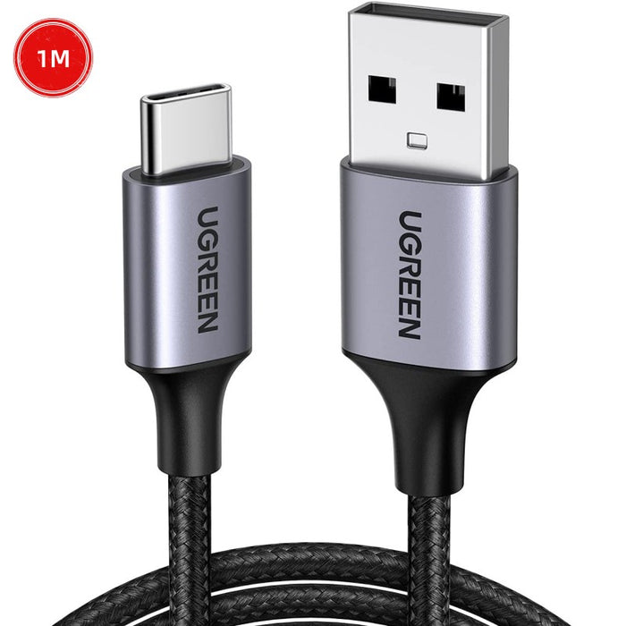 1M USB-C  To USB 2.0 A  Cable Grey+Black Ugreen Compatible for iPhone 15 Series