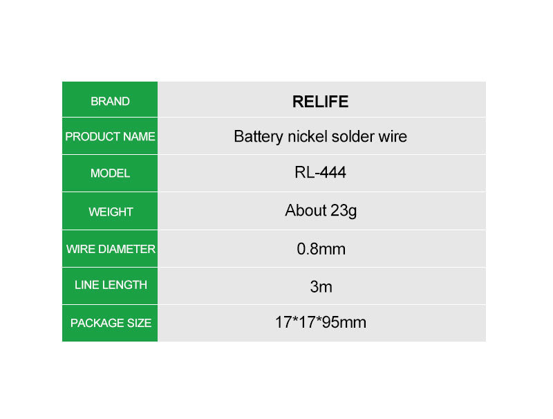 RELIFE RL-444 battery nickel solder wire/0.8MM