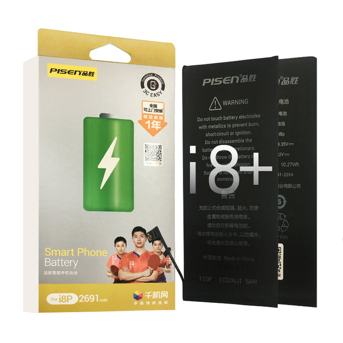 For iPhone 8 Plus 3220mAh(High Capacity)Replacement Battery with Adhesive Strips Pisen