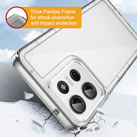 Motorola G75 Clear Acrylic+ TPU hard Case  (With Soft Round Airbags)