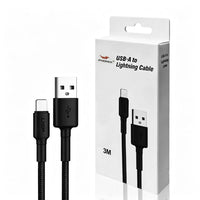 0.2M Black Braided Lightning to USB-A Cable Charge & Connect Black Phonix