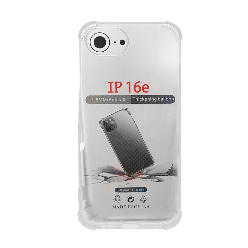 For iPhone 16e Clear Jelly Case  (With Safety Airbags)