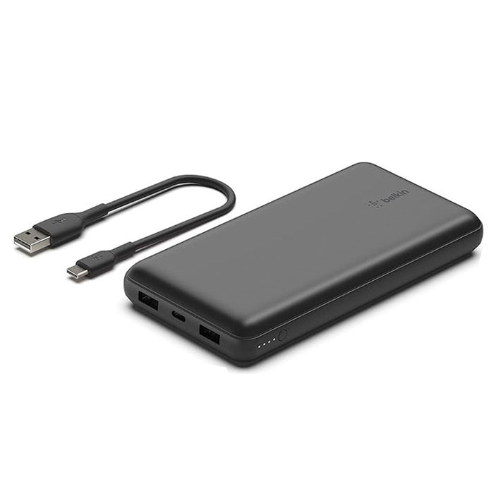 Belkin BoostUp Charge 10K 3 Port Power Bank with Cable (Black)