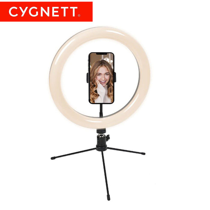 Cygnett 10" Ring Light with Desktop Tripod & Bluetooth Remote