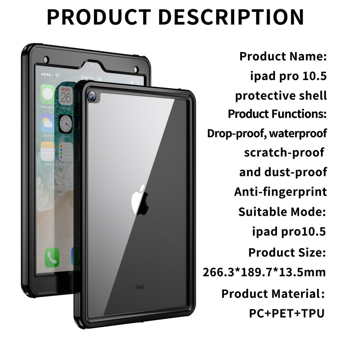 Waterproof Case With Pen Holder for iPad Air 3/Pro 10.5"