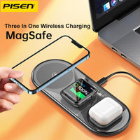 Pisen-3-in-1 wireless charger (transparent technology version) (Black)