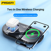 Pisen-2-in-1 Wireless Charger (Transparent Technology Version) (XY-C18/Black)