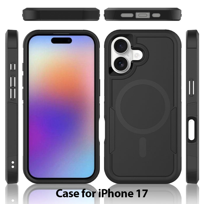 USP Case For iPhone 17 Black Armor Light Case Compatible With Magsafe