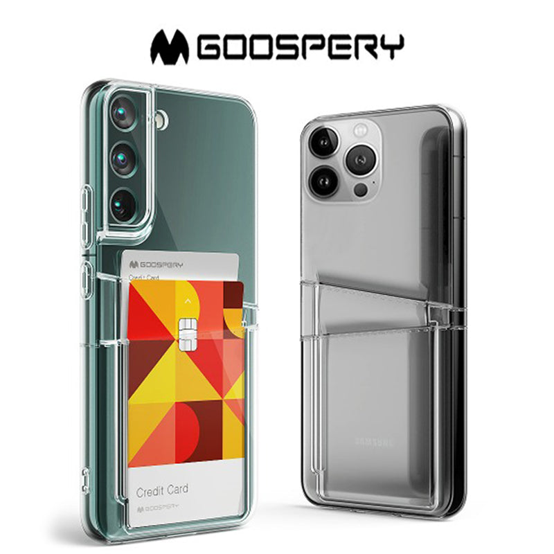 Goospery Case For iPhone 14 Pro Dual Pocket Jelly Case With 2 Cards Storage