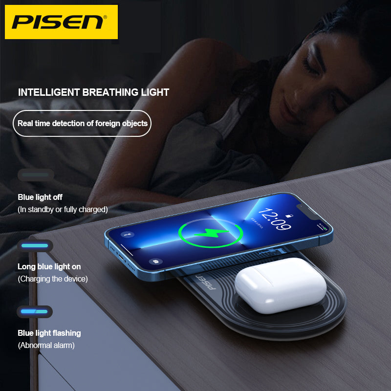 Pisen 3 in 1 Wireless  Charging Station Transparent FYD-C33