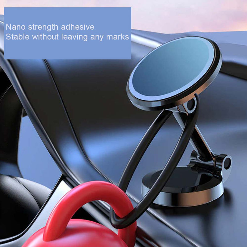 Magnetic metal Car Dash And Window Phone Mount Foldable Black