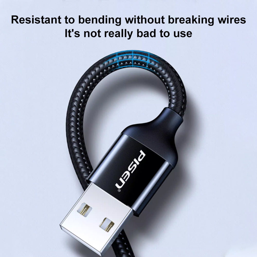 PISEN 3 in 1 60W 1.5M  Aluminum Alloy Braided Charging Cable(1500mm) AP04-1500