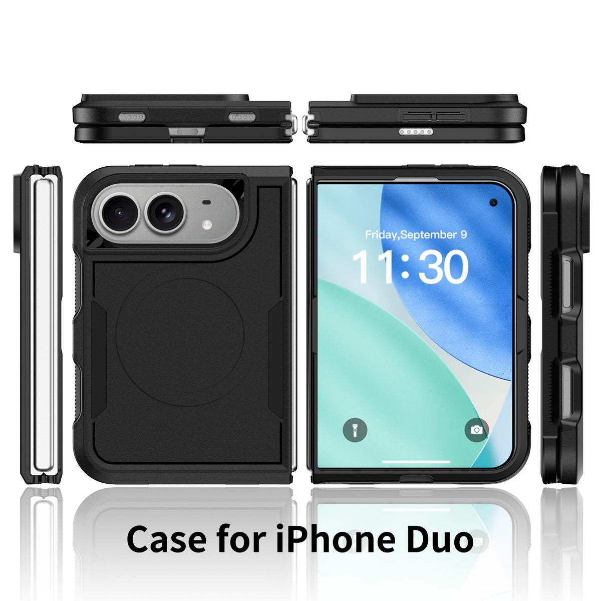 USP Case For iPhone Duo 7.6'' Black Armor Light Case Compatible With Magsafe