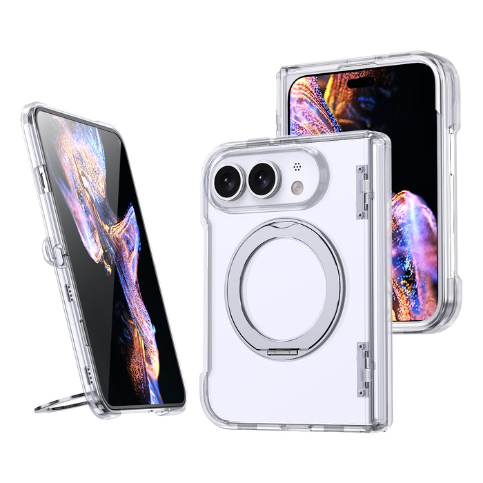 USP Clear Case For iPhone Duo 360° Rotatable Ring Stand Compatible With Magsafe