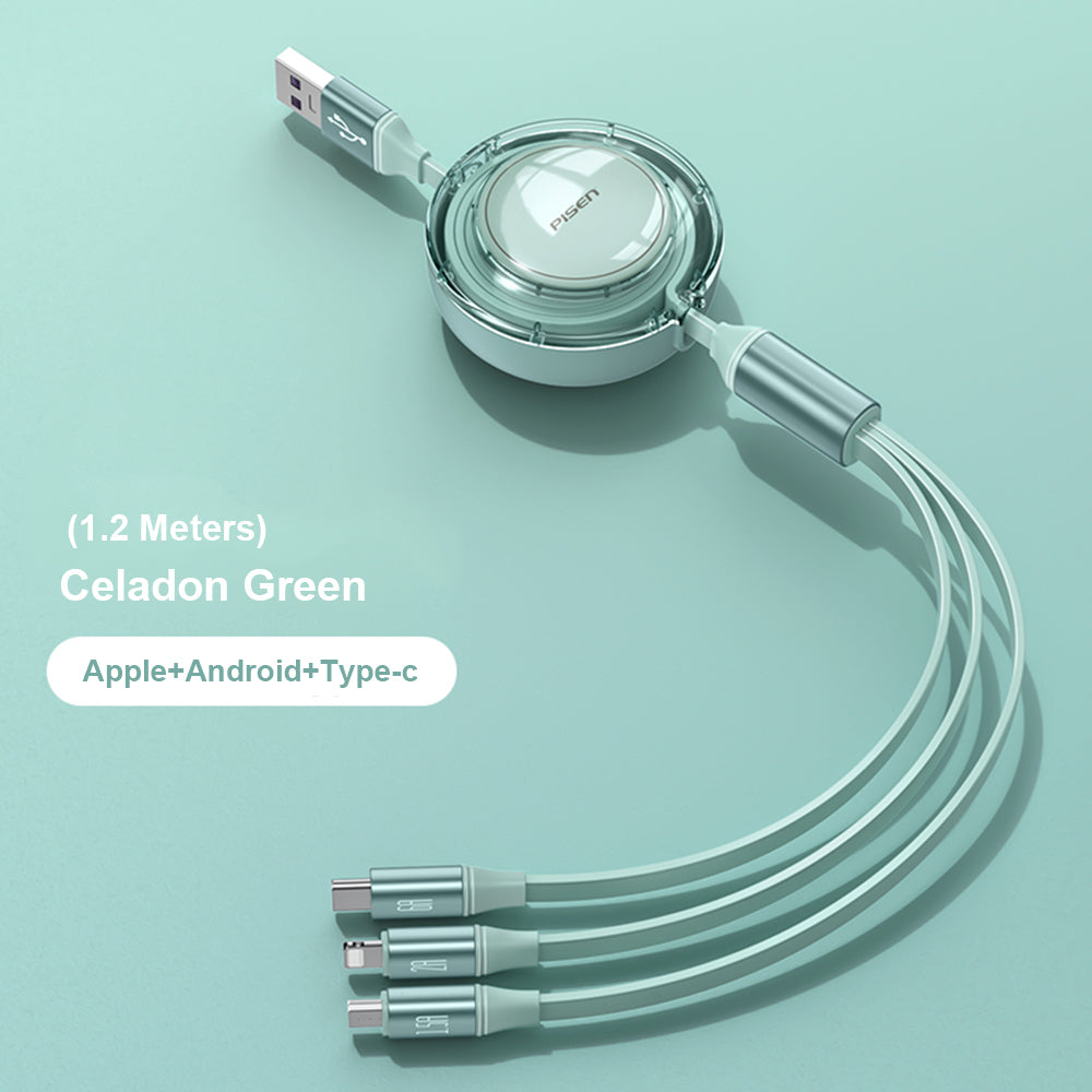 Pisen Quick series 3 in 1  data cable 1.2m (Green)
