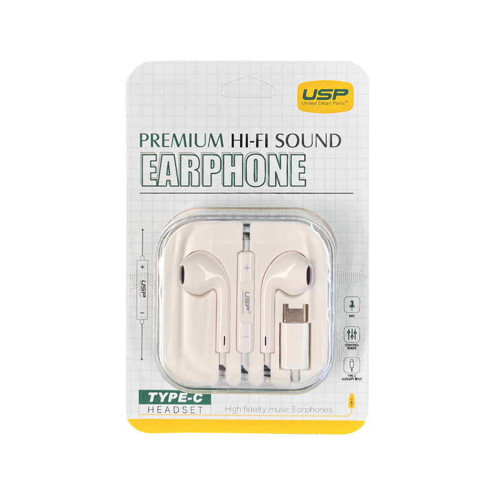 Earphones Type-C with Controller Compatible With All Samsung and iPhone 16/15 Series (Support Phone Calls)