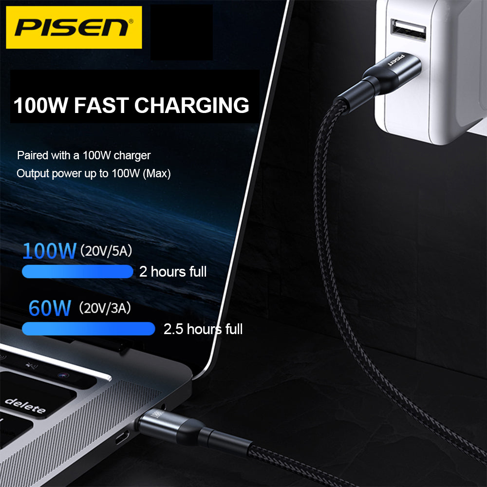 Pisen USB-C to USB-C 100W PRO PD Fast Charging Cable Wine Glass Series (1M) Compatible for iPhone 15 Series