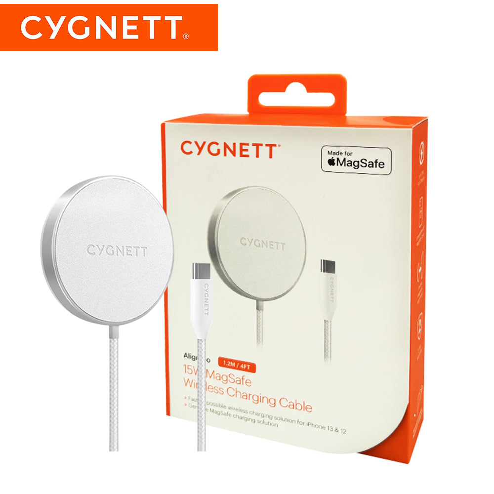 Cygnett 15W MagSafe Wireless Charging Cable MFI - White 1.2M