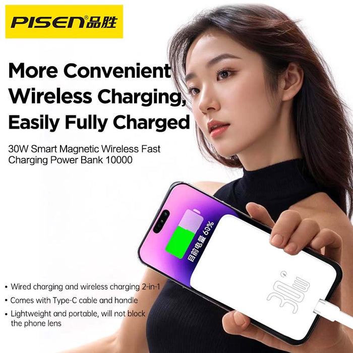 Pisen PowerMag PD 3.0 Wireless Fast Charging Power Bank 30W 10k (10000mAh)