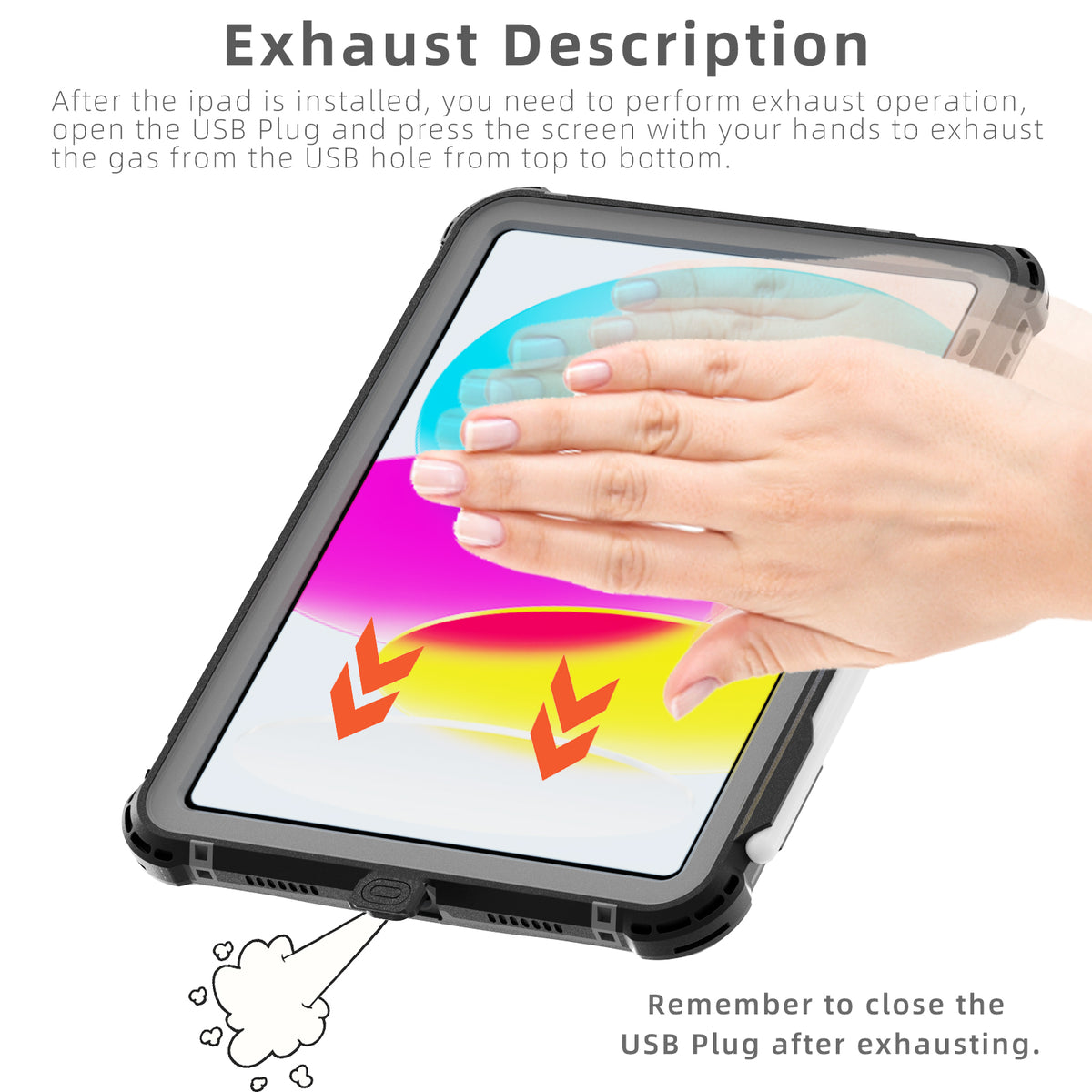 Waterproof Case With Pen Holder for iPad（A16 2025）/ iPad (10th Gen 2022) 10.9‘’