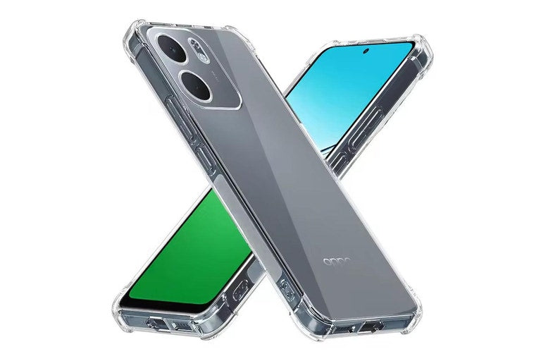 Oppo A6 Clear Acrylic+ TPU hard Case  (With Soft Round Airbags)