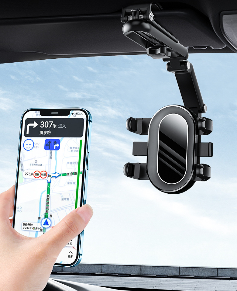 Universal 360° Rotation Car Clip Sun Visor Phone Holder Rearview Mirror Mount