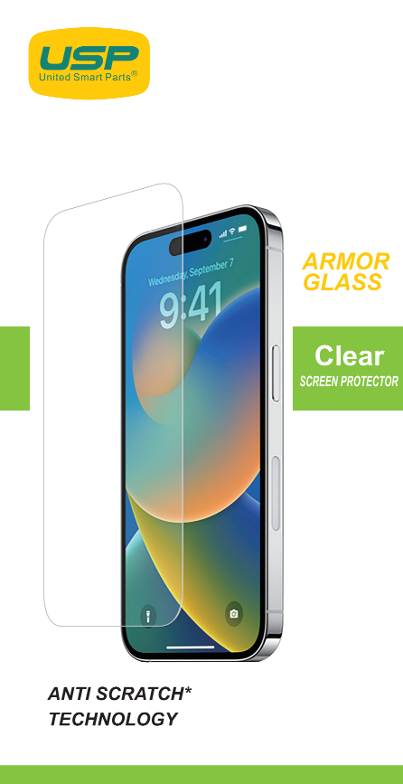 USP Armor Glass Screen Protector For iPhone 16 Pro Clear(8 PCS/Box)