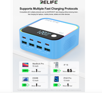 Relife Q2 120W 8-Ports Desktop Charger with PD100W Charging & RGB Atmosphere Lighting