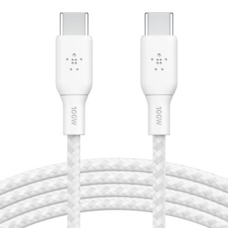 2M 100W Belkin BoostCharge USB-C to USB- C Cable - White