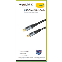 1M BoostUp Thunderbolt 4 USB-C to USB-C Cable Charge & Video Black （USB 4 - 40Gbps, 240W, 8K/60Hz)