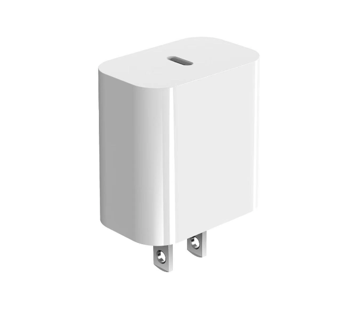 USP 20W Fast Charging Single Type-C Power Adapter – US Plug, White