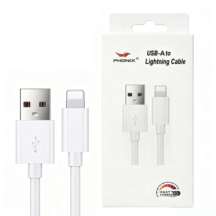 Phonix 2M Lightning to USB-A Classic White Cable