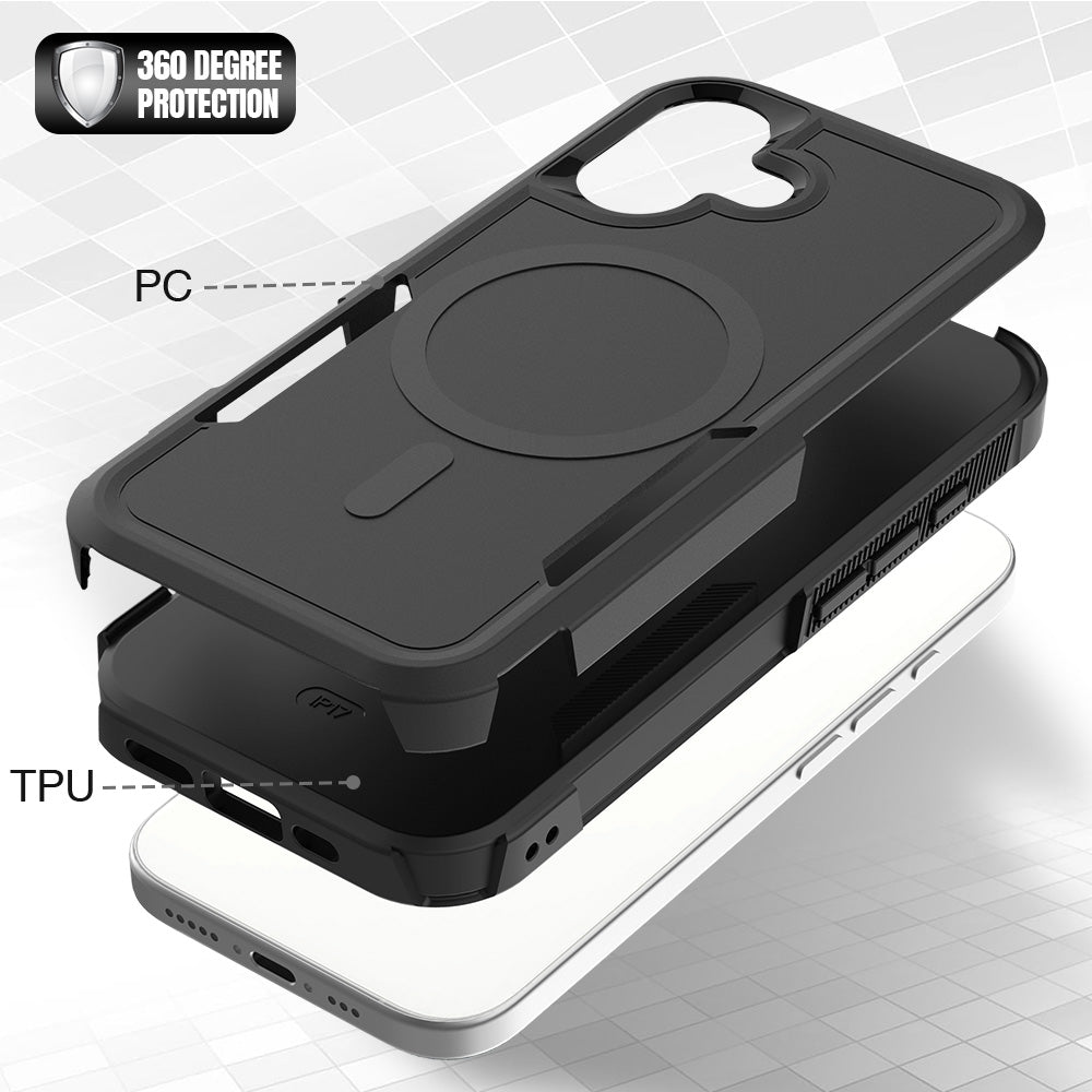 USP Case For iPhone 17 Black Armor Light Case Compatible With Magsafe