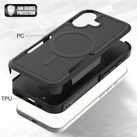 USP Case For iPhone 17 Black Armor Light Case Compatible With Magsafe