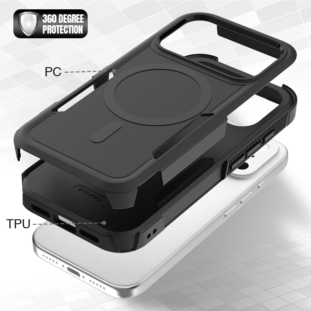 USP Case For iPhone 17 Pro Max Black Armor Light Case Compatible With Magsafe