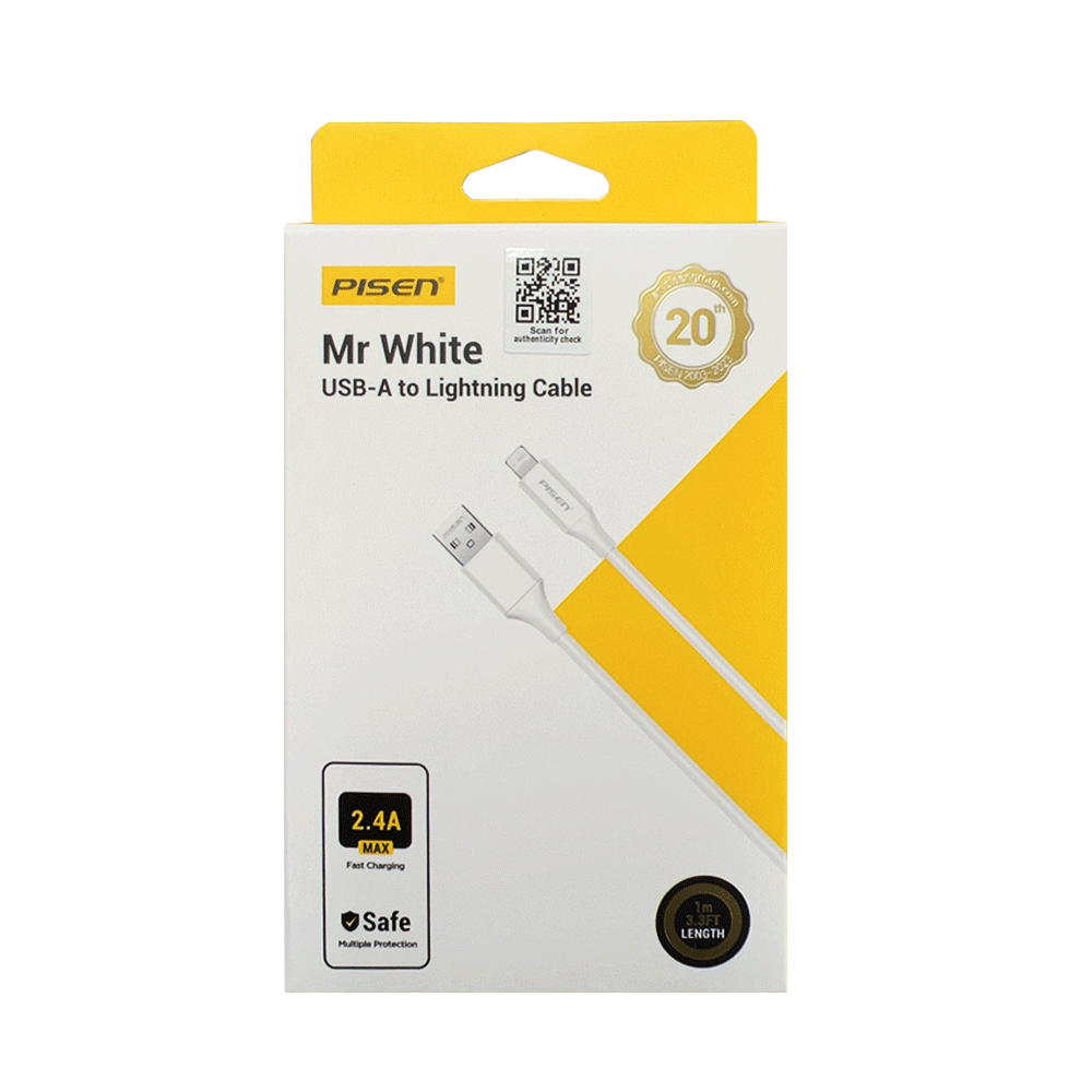 Pisen Mr White 1M USB-A to Lightning Cable( AL05-1000 )