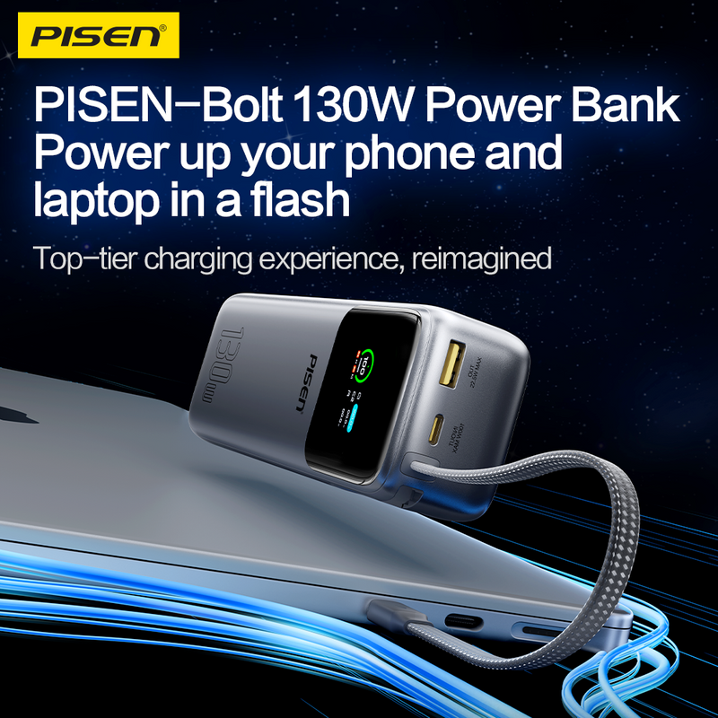 Bolt 130W 20000mAh Labtop Power Bank Pisen