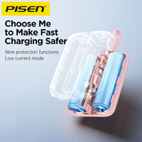 CCC Certified(3C) Pisen PowerPix Build-in Cable 30w 10000mah Power Bank White