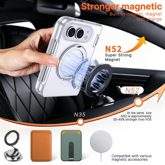 USP Clear Case For iPhone Duo 360° Rotatable Ring Stand Compatible With Magsafe