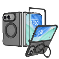 USP Black Case For iPhone Fold 360° Rotatable Ring Stand Compatible With Magsafe