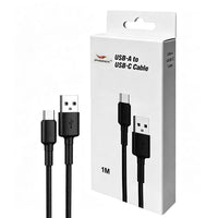 Phonix 1M Black Braided USB-C to USB-A Cable Charge & Connect