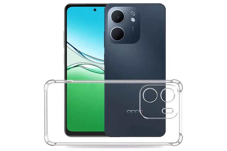 Oppo A6 Clear Acrylic+ TPU hard Case  (With Soft Round Airbags)