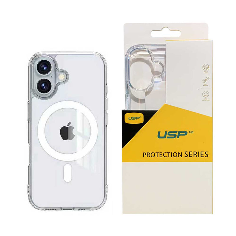 USP Case For iPhone 16 Clear Rock Shockproof Case with MagSafe