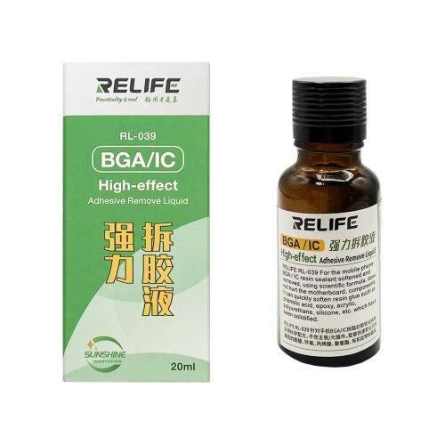 Relife RL-039 Pasted BGA IC Epoxy Black Glue Remover Liquid ( 20ML )