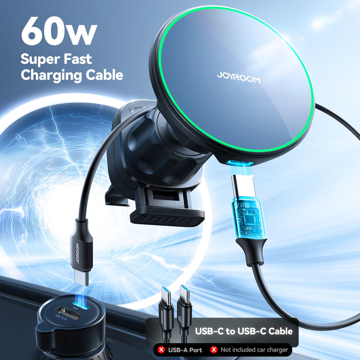 Qi2 15W Magnetic Wireless Car charger Air Vent Mount