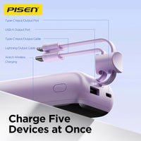 Pisen Flex 3 in 1  PD 3.0  Fast Charging Power Bank 22.5W 10k (10000mAh)