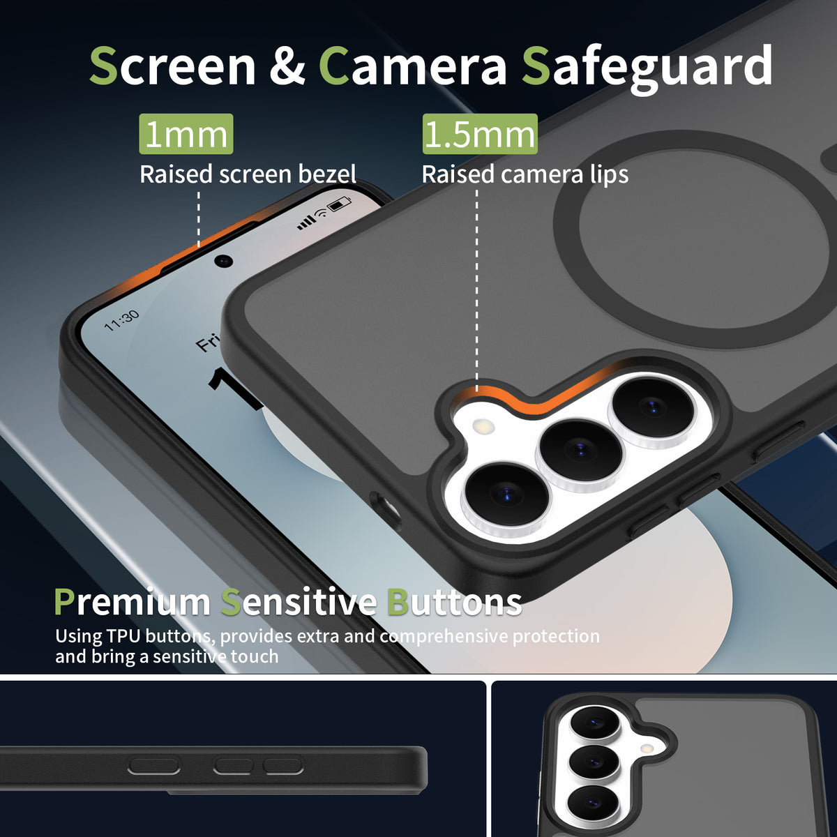 Case for Samsung S26 FE/S25 FE Black Magnetic Case